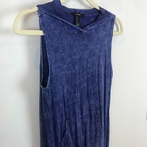 Forever21 Blue Distressed Hoodie Maxi Dress